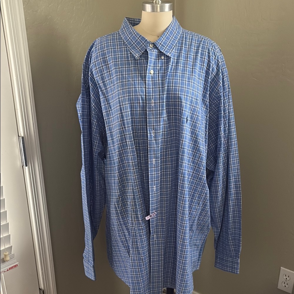 Ralph Lauren Blue Plaid Casual Button Down Shirt